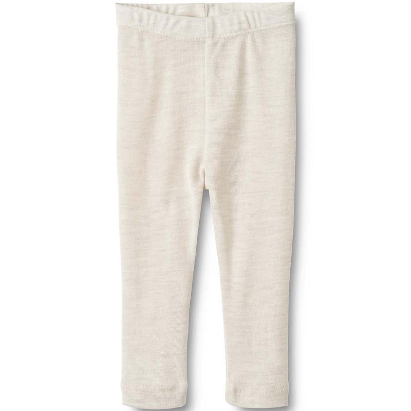 Wheat Agi leggings i ull til baby, Eggshell Melange