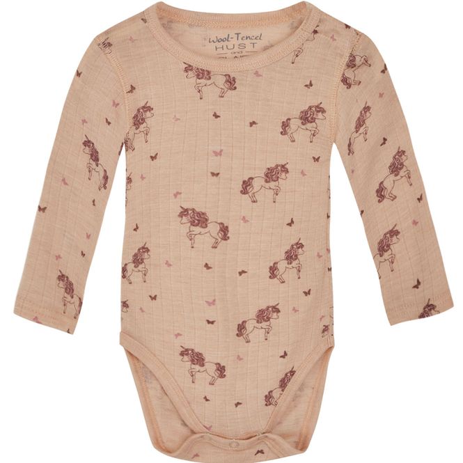 Hovedbilde Hust & Claire Enhjørning body i ull/lyocell, Rose ...