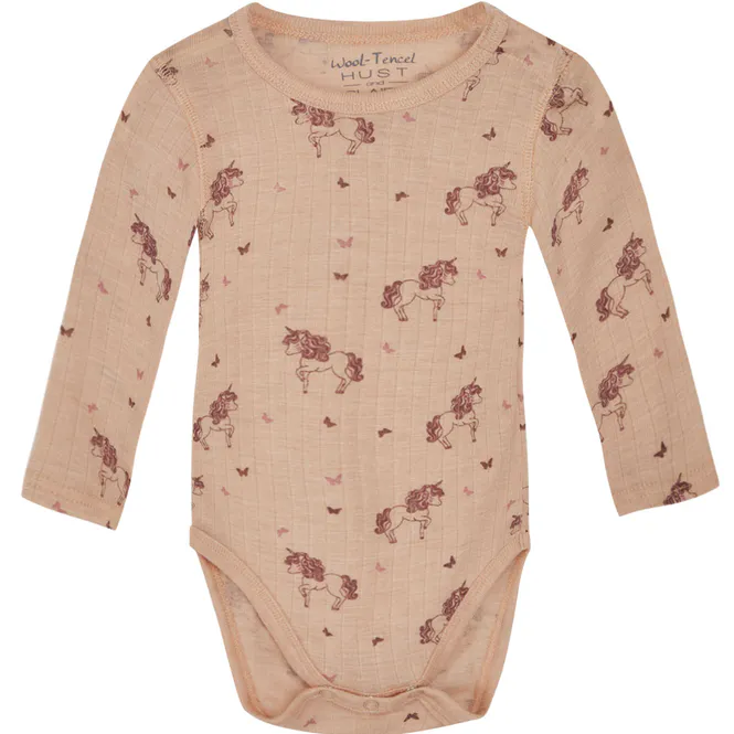 Hovedbilde Hust & Claire Enhjørning body i ull/lyocell, Rose ...