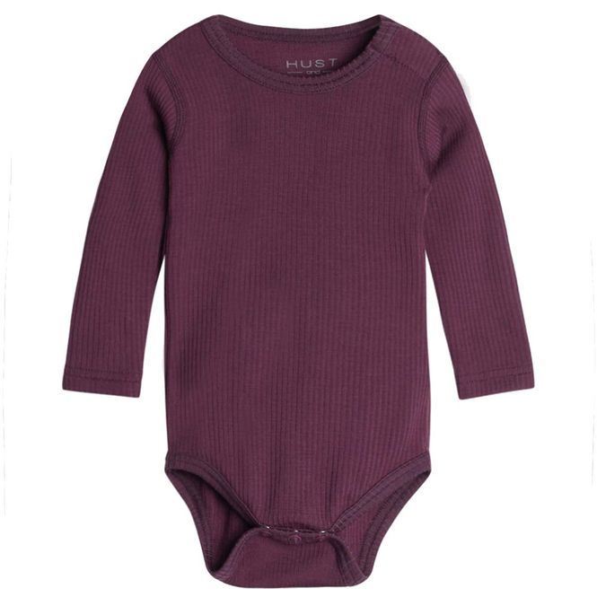 Hovedbilde Hust & Claire Berry ribb body i ull/lyocell, plum ...