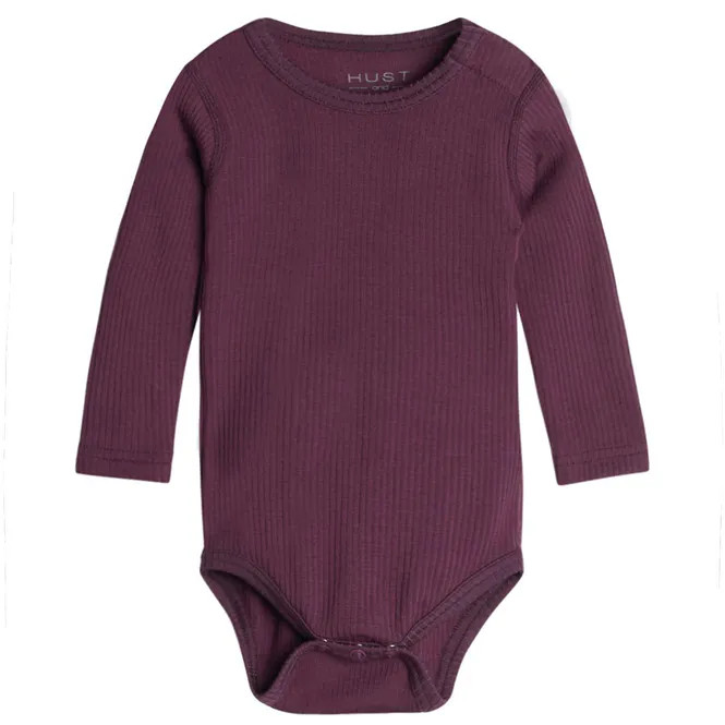 Hovedbilde Hust & Claire Berry ribb body i ull/lyocell, plum ...