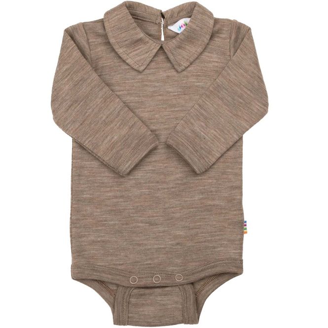 Hovedbilde Joha body i ull/silke m/krage, Beige Mel.