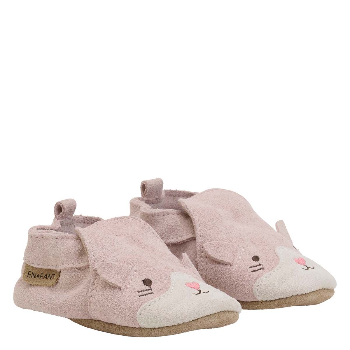 En Fant skinntøfler til baby, Sepia Rose