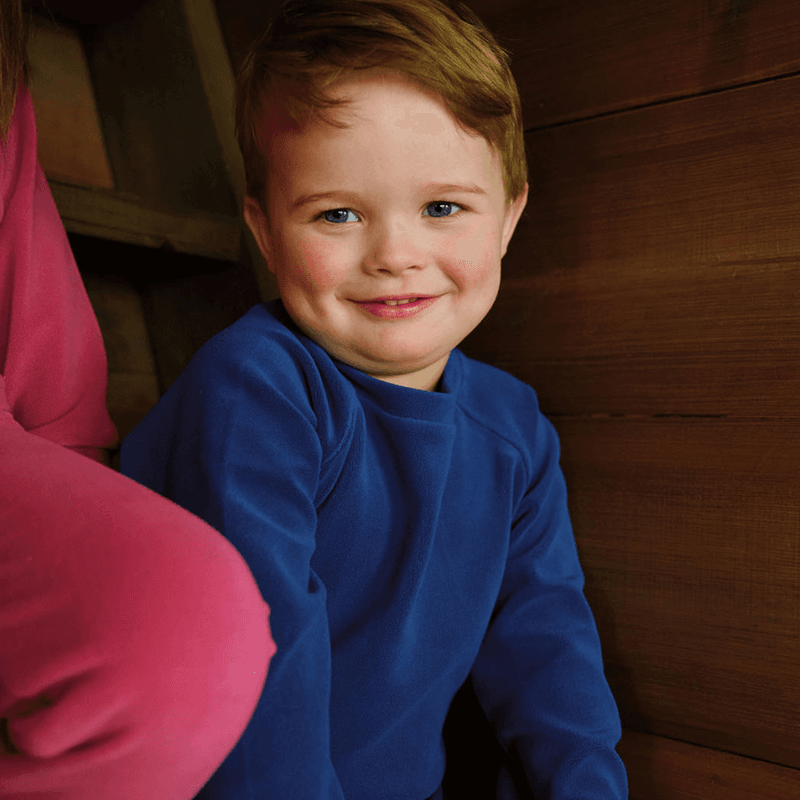 Gullkorn Jona fleece-sett til barn, Denim