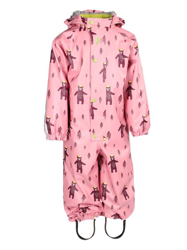 Kattnakken vinterregndress med bjørner, rosa