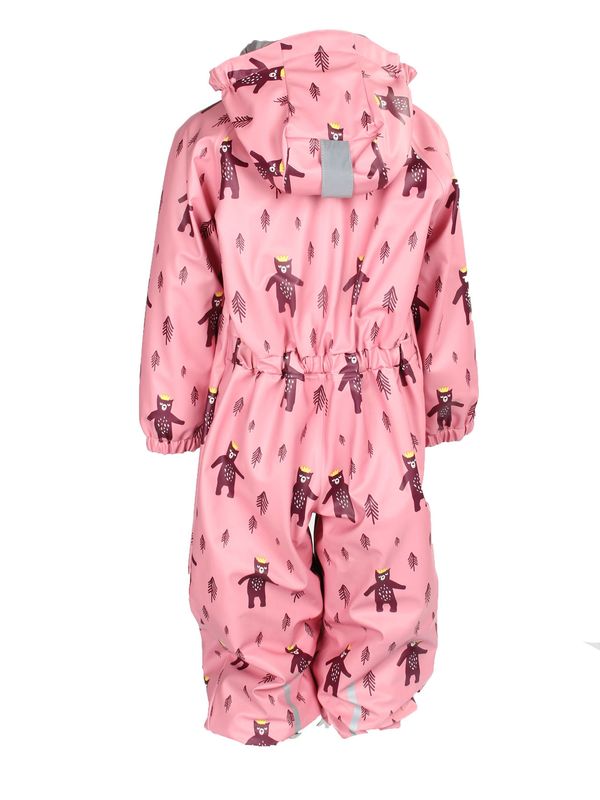 Kattnakken vinterregndress med bjørner, rosa