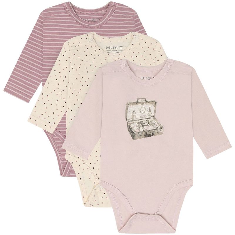 Hust and Claire Hcbase 3-pack body, Hushed Pink