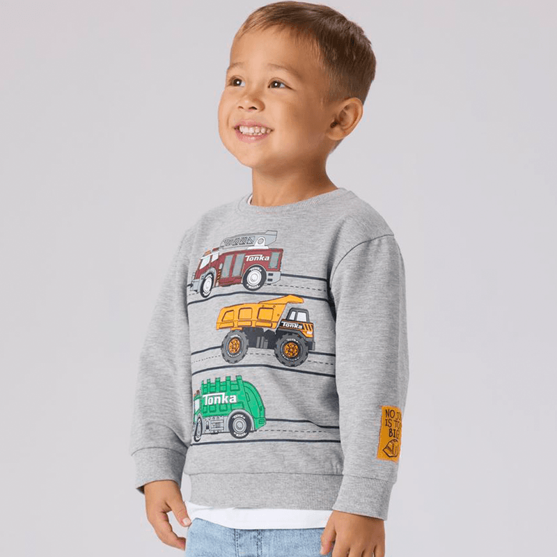Name It Nmmjorge Tonka sweatshirt til småbarn, Grey Melange