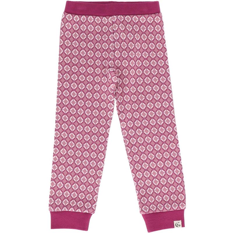 Gullkorn Axi Jacquard bukse i ull/bomull, Støvrosa (P)
