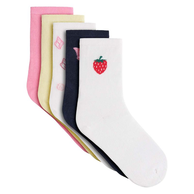 Name It Nkfvilde 5-pack sokker til barn, Pink Drink
