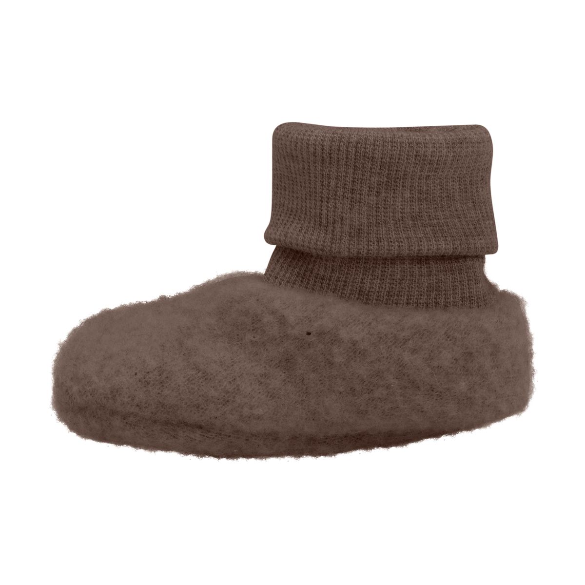 HUTTEliHUT Ullfleece booties 2-lags, Brown Melange