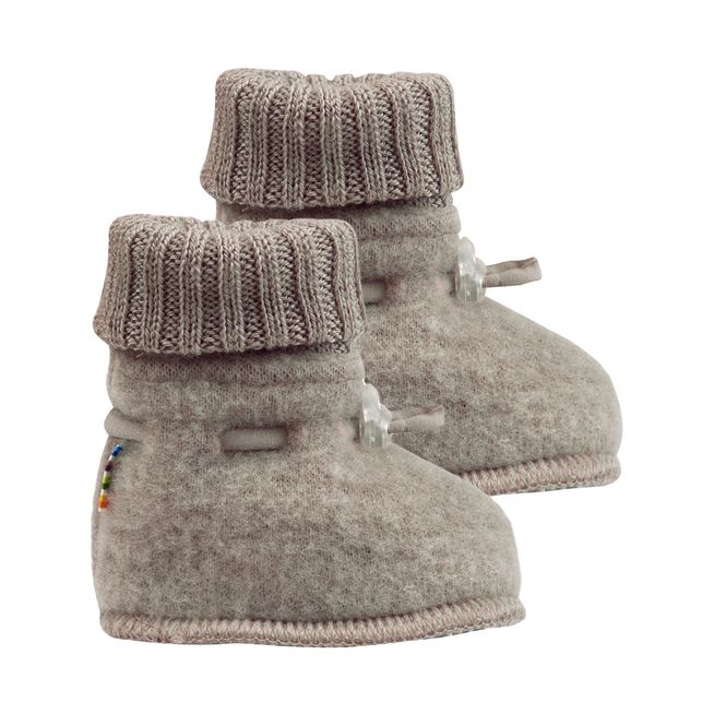 Hovedbilde Joha ullfleece booties til baby, Sesame mel.