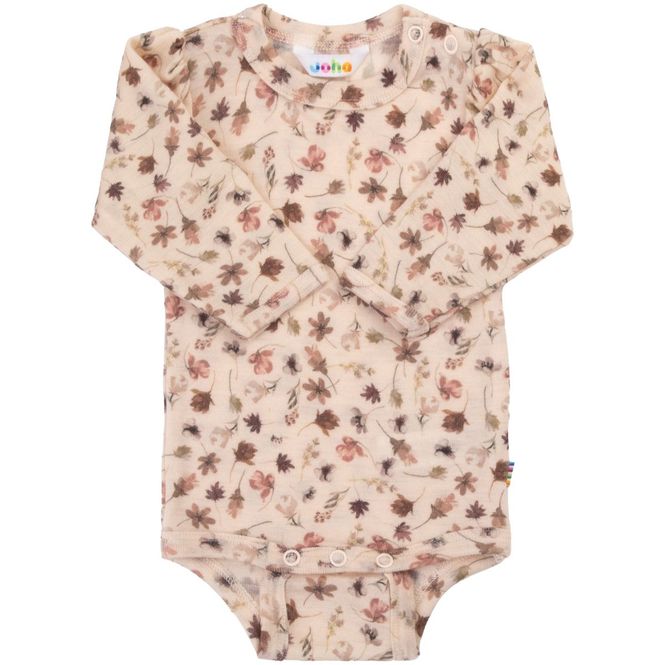 Hovedbilde Joha body i ull, Light pink/Flowers