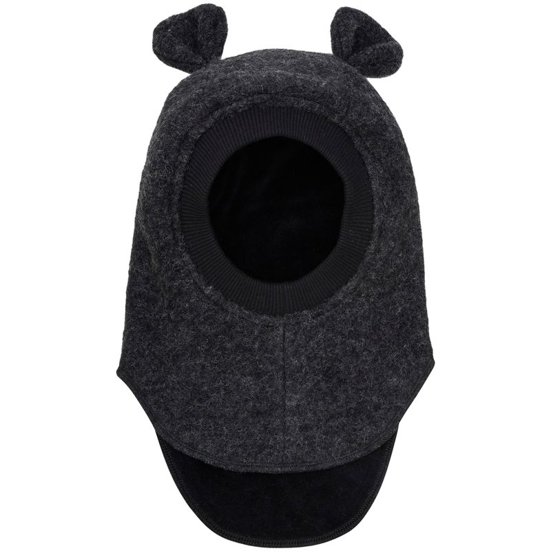 HUTTEliHUT Balaclava Bjørneører tovet ull, Dark Grey