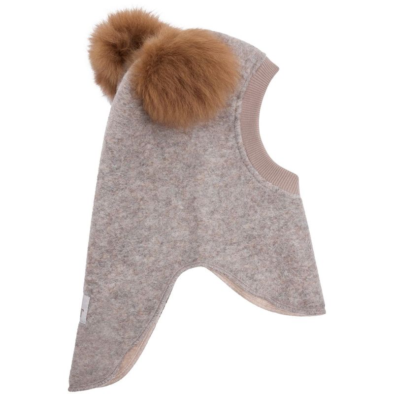 HUTTEliHUT balaclava i ull m/alpakkadusker, Camel Melange