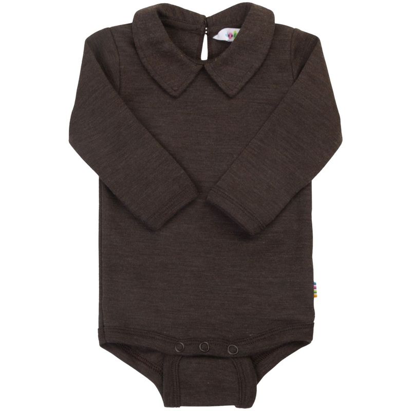 Joha body i ull/silke m/krage, Drk. brown