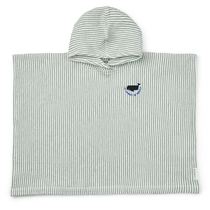 Liewood Paco badeponcho til barn, Peppermint/Creme