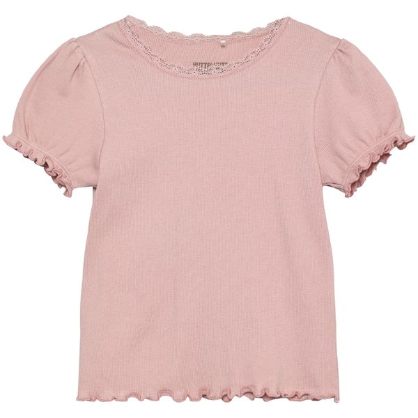 Hovedbilde HUTTEliHUT Rib t-skjorte til barn, Pale Mauve