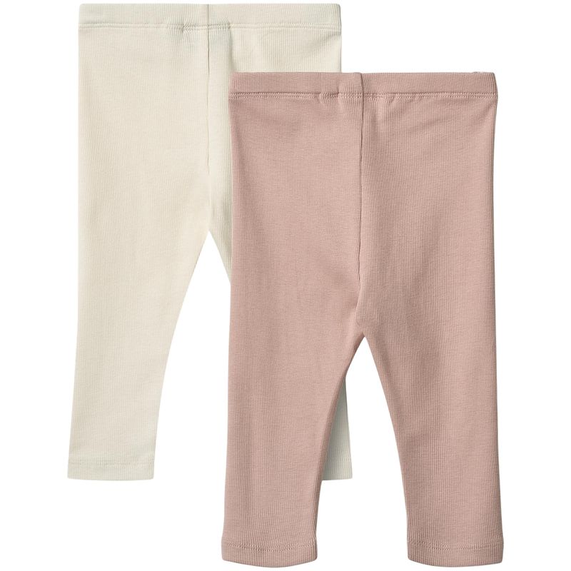Wheat Jules 2-pack jersey leggings til baby, Rose Powder
