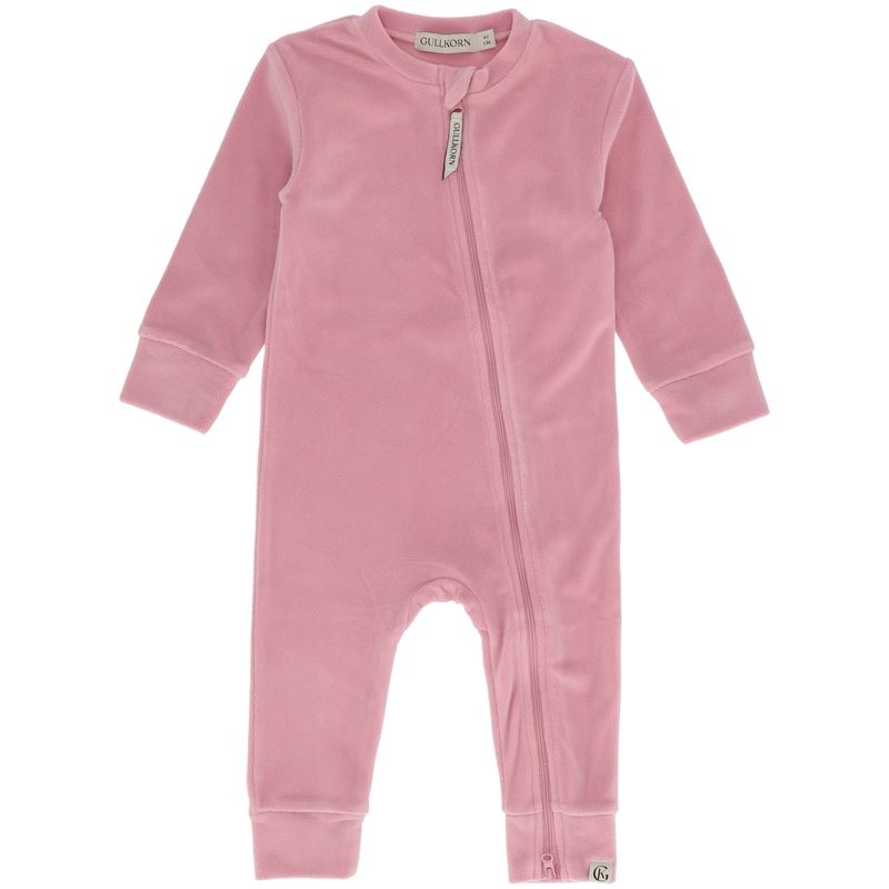 Gullkorn Jona Fleece heldress til baby, Tåkerosa