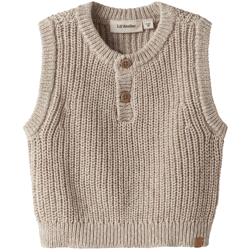 Lil' Atelier Nbmrokko vest til baby, Oxford Tan