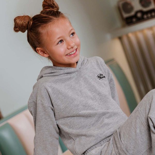 Hovedbilde No Way Monday hettegenser til barn, Mid Grey