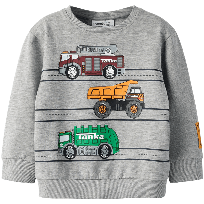 Name It Nmmjorge Tonka sweatshirt til småbarn, Grey Melange