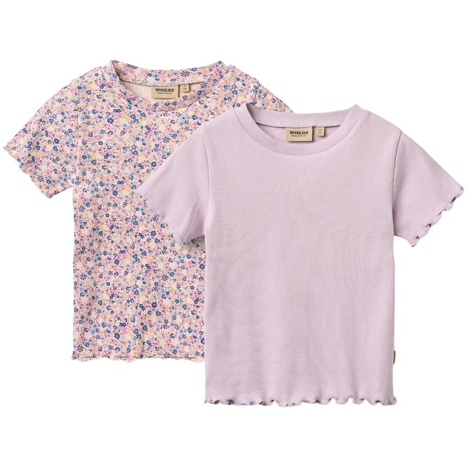 Hovedbilde Wheat Alicia 2-pack ribb t-skjorte til barn, Pink ...