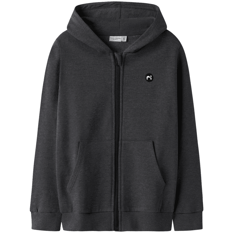 Name It Nkmvimo zip-genser til barn, Dark Grey Melange