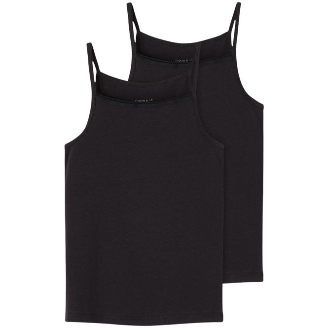 Hovedbilde Name It Nkfstrap 2-pack singlet til barn, Black