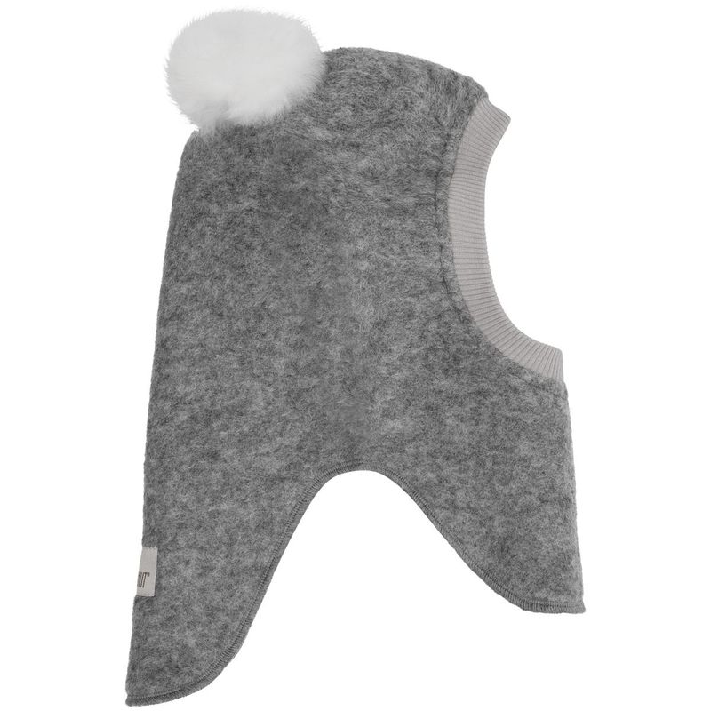 HUTTEliHUT balaclava i ull m/alpakkadusker, Medium Grey Mel.