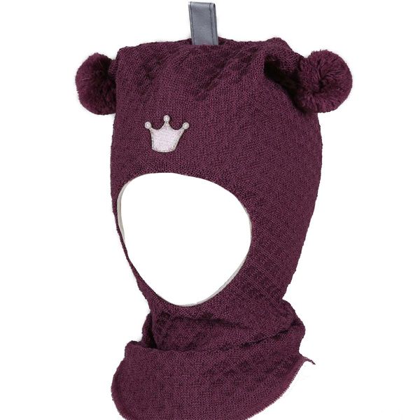 Hovedbilde Kivat balaclava med struktur og krone, Plomme