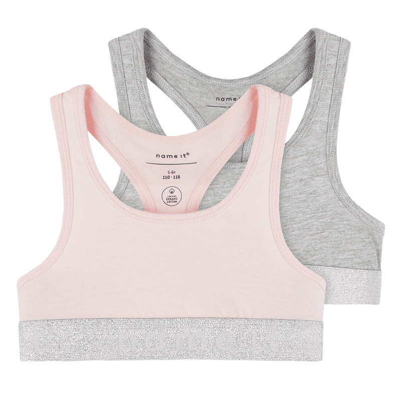 Name It Nkfshort 2-pack bralett til barn, Barely Pink