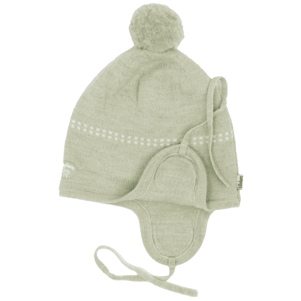 Hovedbilde Lillelam Classic dobbel lue i merinoull, Lys Mose