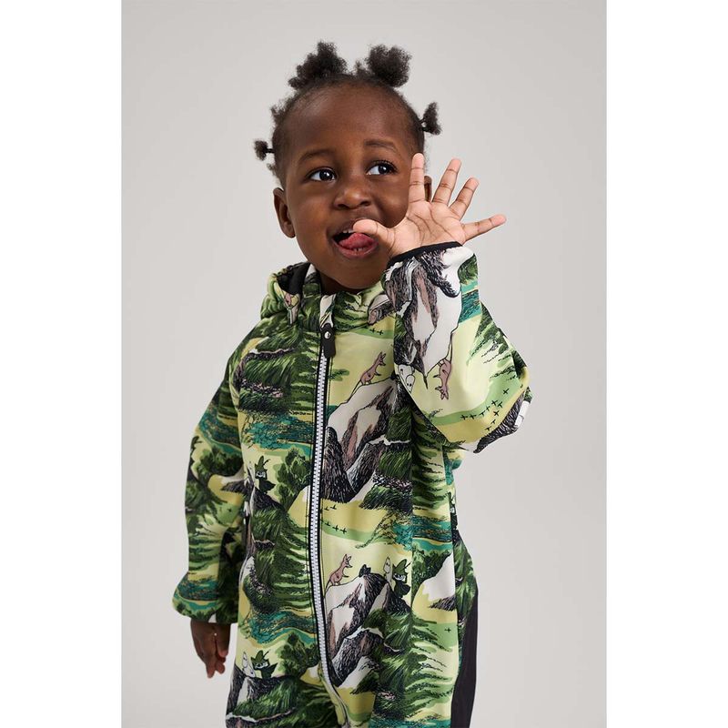 Reima Skyddad Moomin softshelldress, Light Lime