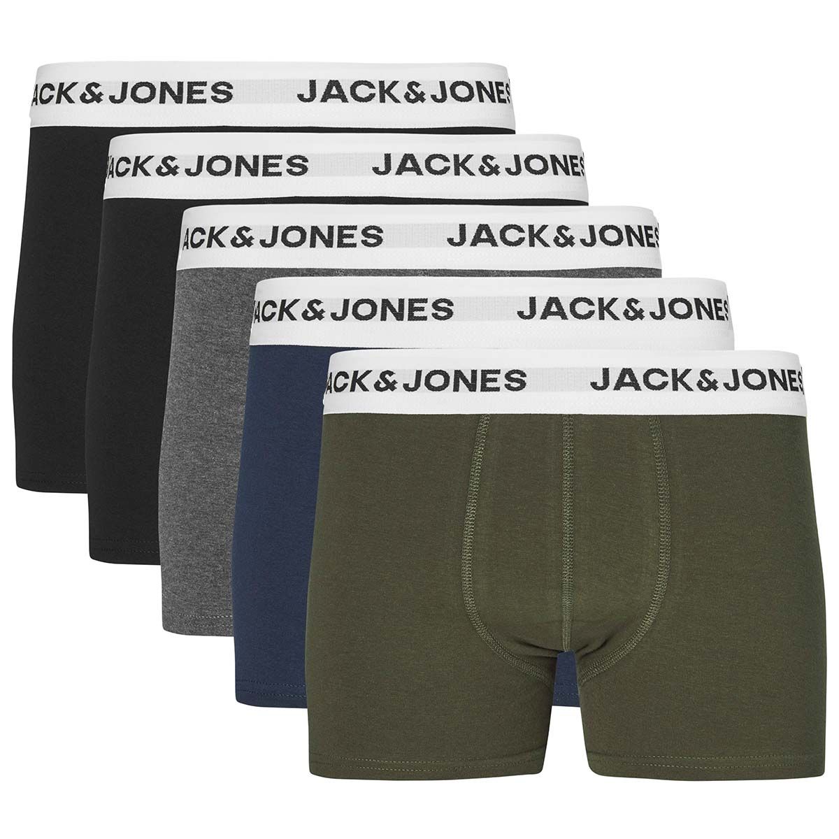 Jack and Jones Junior Basic 5-pack boxere, Black