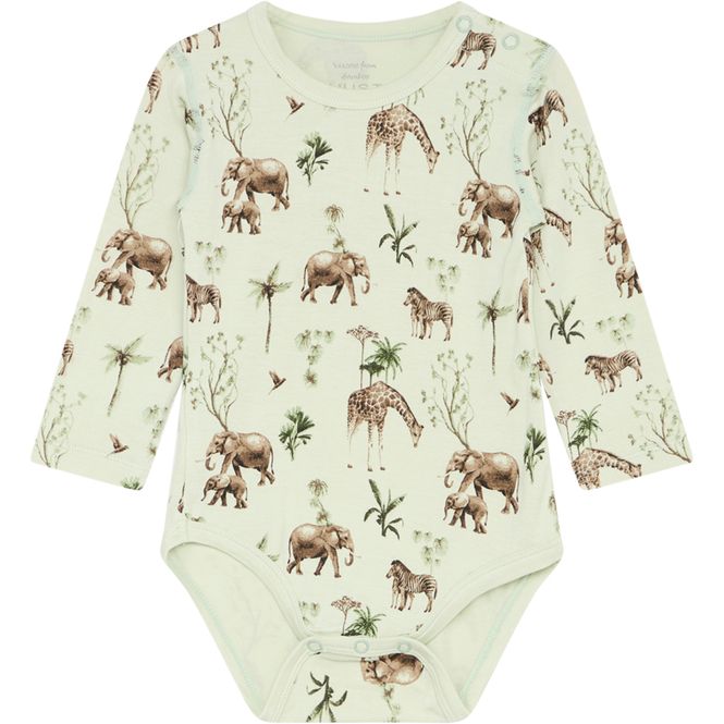 Hovedbilde Hust & Claire body i bambus m/safari dyr, Green ...