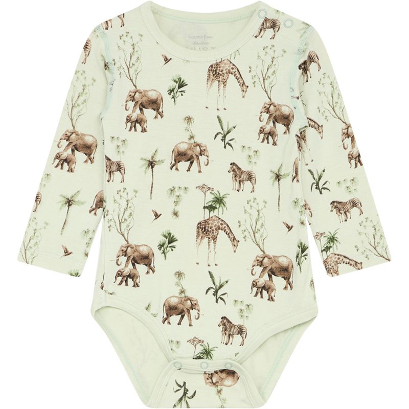 Hust & Claire body i bambus m/safari dyr, Green hint
