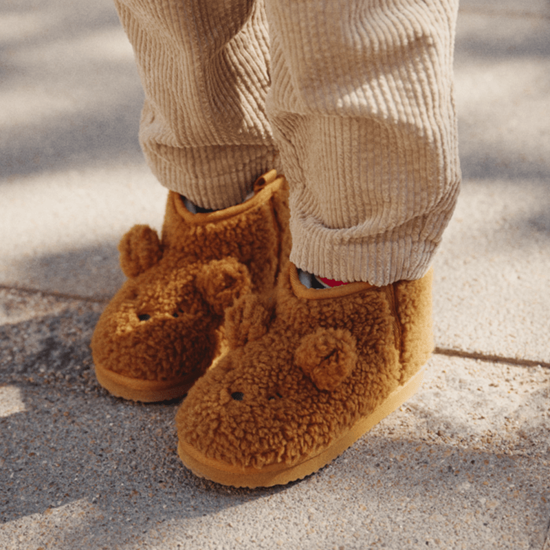 Liewood Alban Bear tøfler til barn, Golden Caramel
