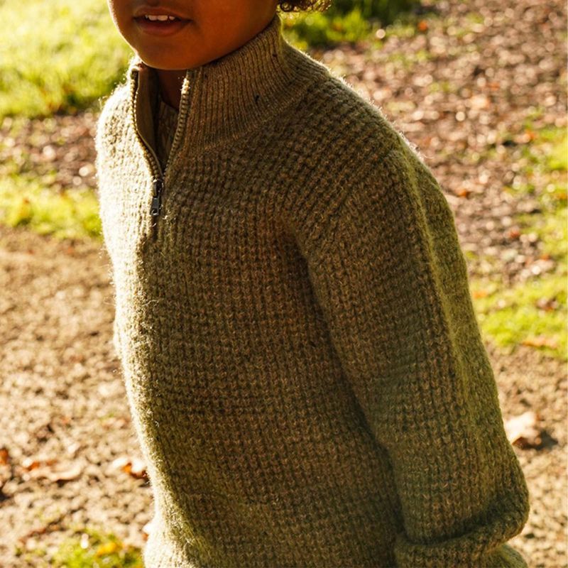 Koko Noko half-zip genser til barn, Dusty Green
