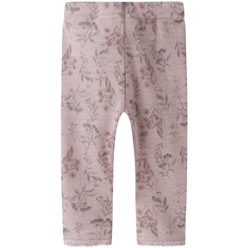 Name It Nbfwang leggings i ull til baby, Violet Ice/Leafs