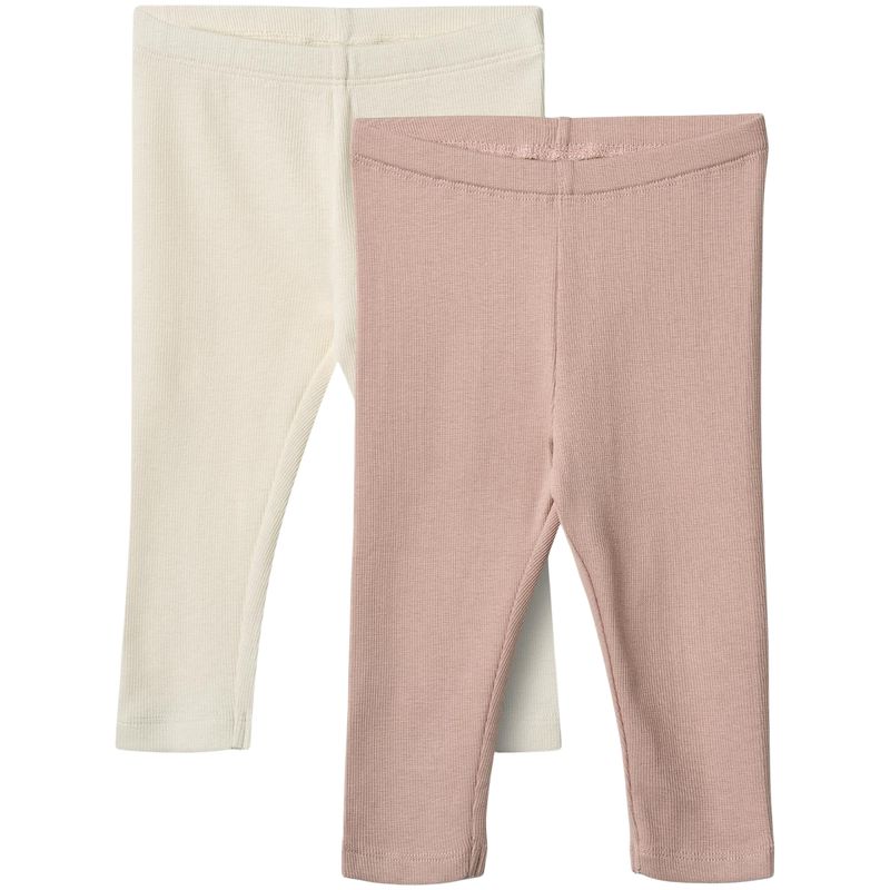 Wheat Jules 2-pack jersey leggings til baby, Rose Powder
