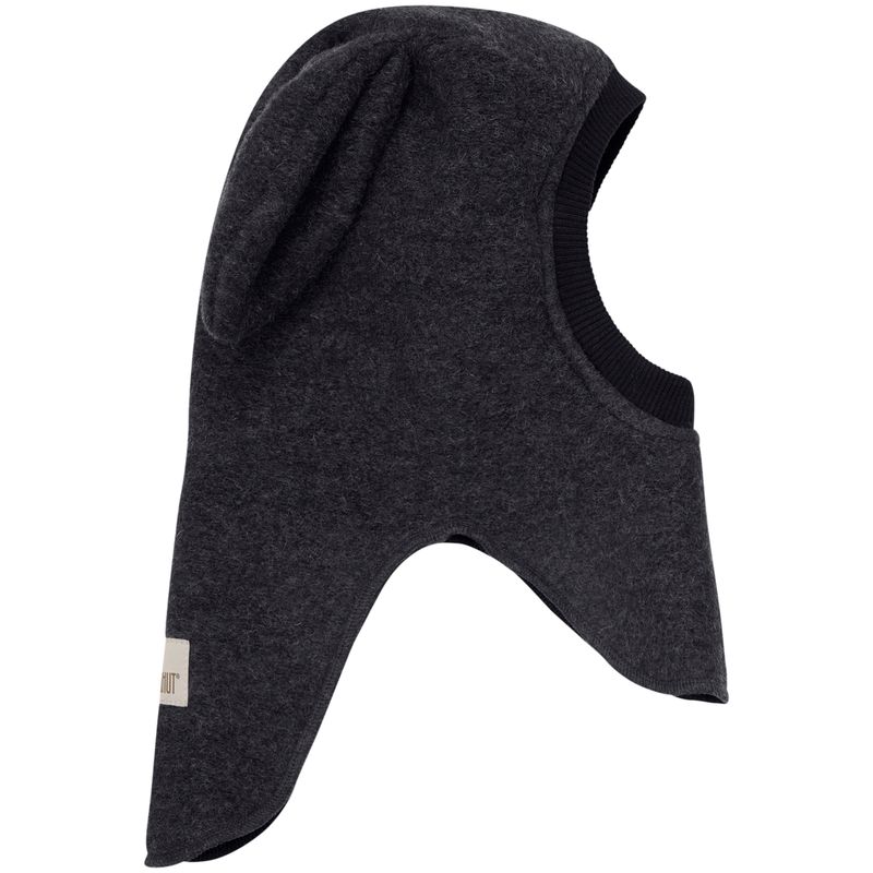 HUTTEliHUT Balaclava Kaninører tovet ull, Dark Grey