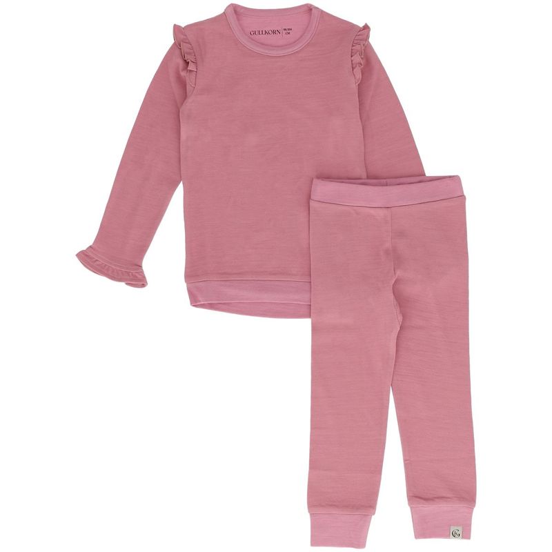 Gullkorn x DMK Ulla sett i ull/viskose barn, Dus Rosa