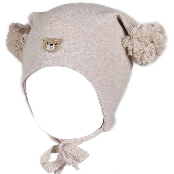 Hovedbilde Kivat vårlue til barn og baby med bamse, Sand
