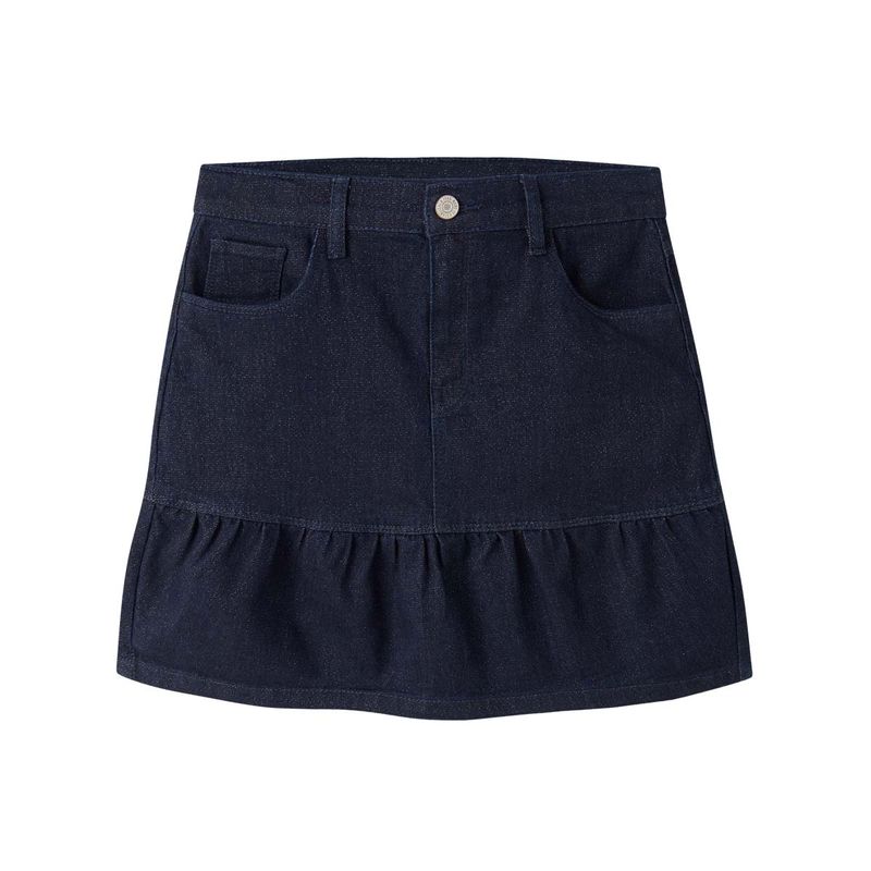 Name It Nkfliv denim skjørt til barn, Dark Blue Denim