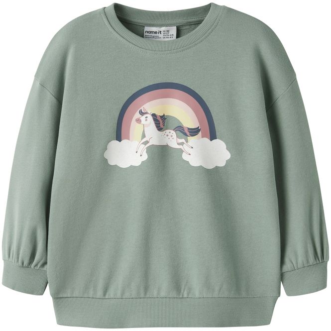 Hovedbilde Name It Nmfvalona sweatshirt til småbarn, Green ...