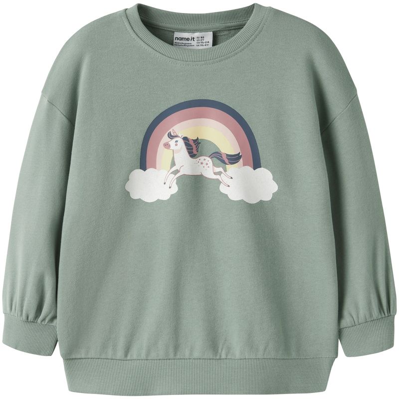 Name It Nmfvalona sweatshirt til småbarn, Green Milieu