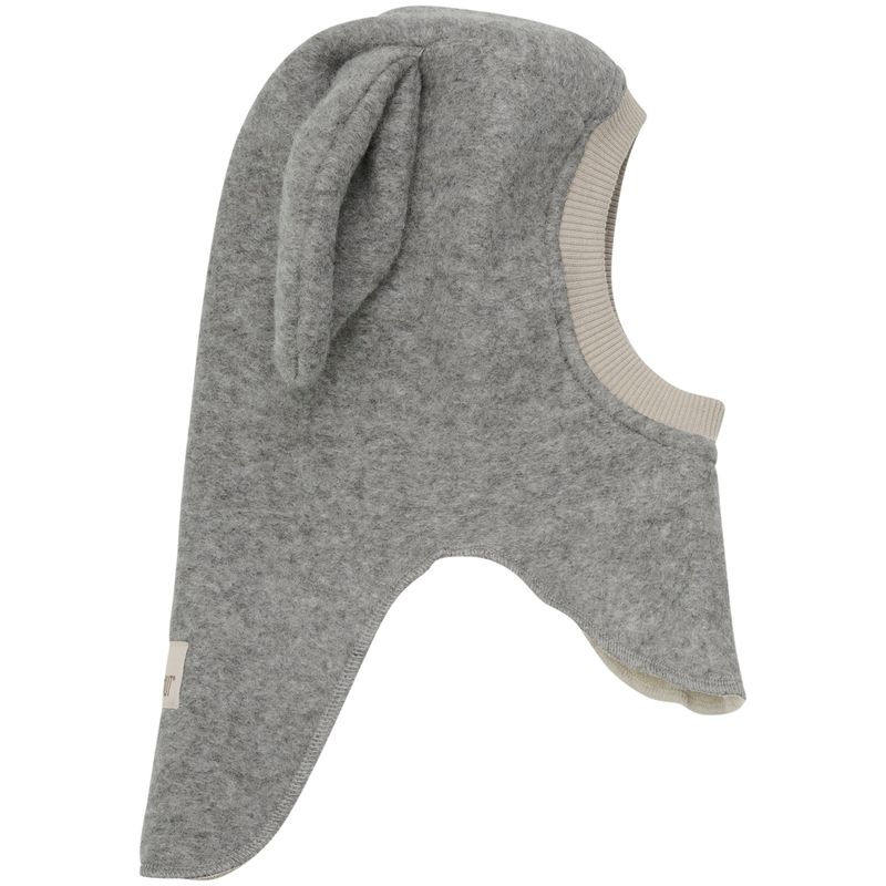 HUTTEliHUT Balaclava Kaninører tovet ull, Medium Grey