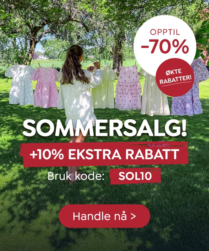Gigantisk sommersalg hos DressMyKid – Økte rabatter nå opptil 70% rabatt +10% ekstra rabatt med koden SOL10 